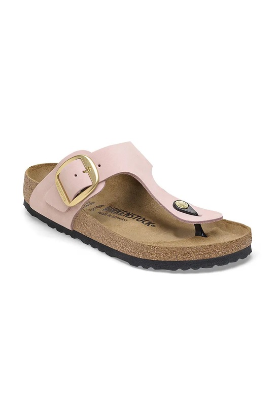 Birkenstock japonki nubukowe Gizeh Big Buckle 1027095 różowy SS26