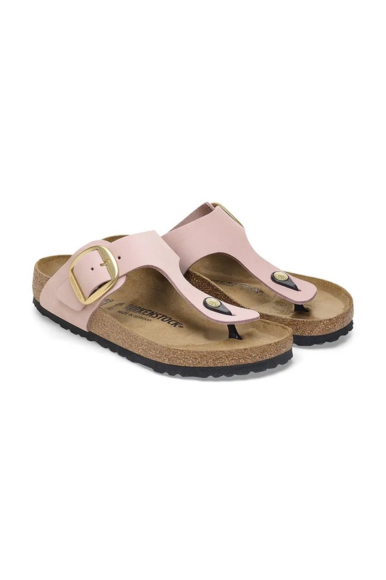 Obuwie Birkenstock japonki nubukowe Gizeh Big Buckle 1027095 różowy