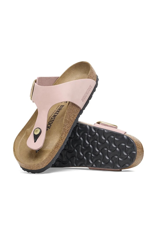 Birkenstock japonki nubukowe Gizeh Big Buckle różowy 1027095