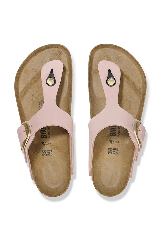 Birkenstock japonki nubukowe Gizeh Big Buckle 1027095 różowy