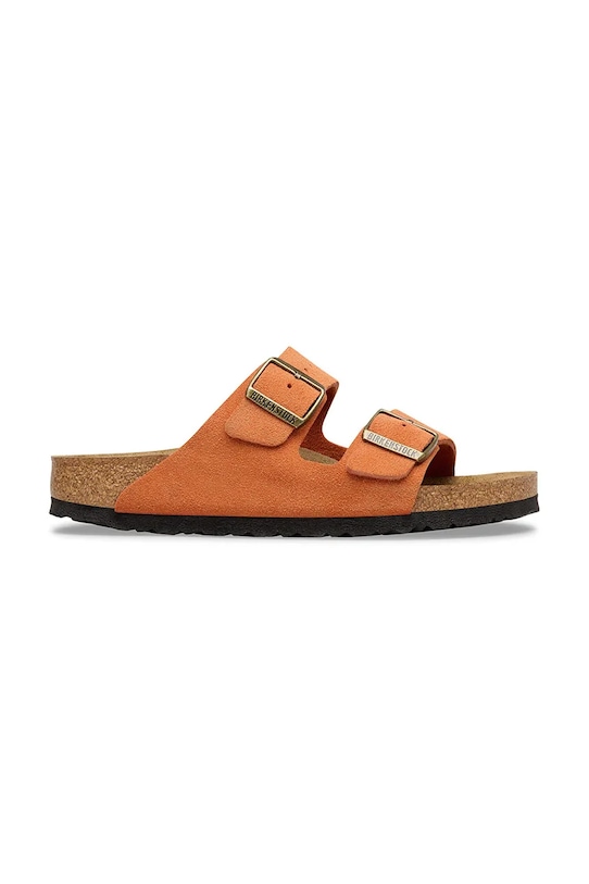 Birkenstock papuci din piele Arizona piele întoarsă portocaliu 1031174