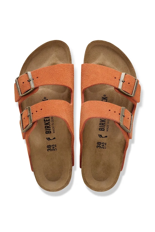 Birkenstock papuci din piele Arizona portocaliu 1031174