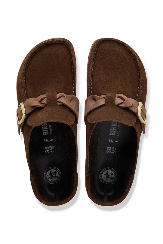 Birkenstock klapki zamszowe Buckley brązowy 1031435