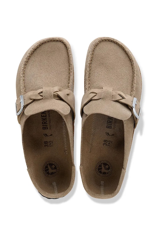 Birkenstock klapki skórzane Buckley beżowy 1031455