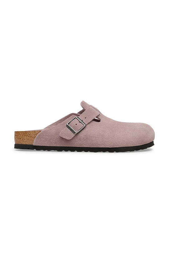 Birkenstock papucs velúrból Boston velúr bőr lila 1031577