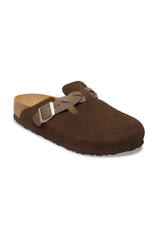 Birkenstock klapki zamszowe Boston 1031716 brązowy SS26