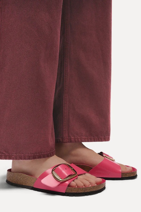 Birkenstock klapki skórzane Madrid Big Buckle 1031844