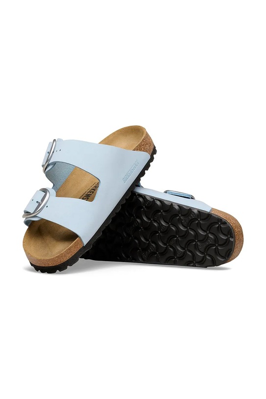 Birkenstock klapki skórzane Arizona Big Buckle niebieski 1031860.N