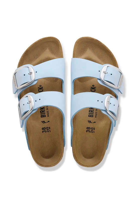 Birkenstock klapki skórzane Arizona Big Buckle 1031860.N niebieski