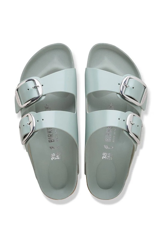 Birkenstock klapki skórzane Arizona Big Buckle 1031871 zielony