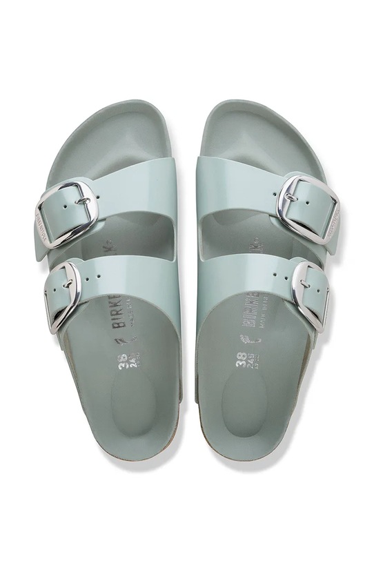 Birkenstock klapki skórzane Arizona Big Buckle 1031882.N zielony