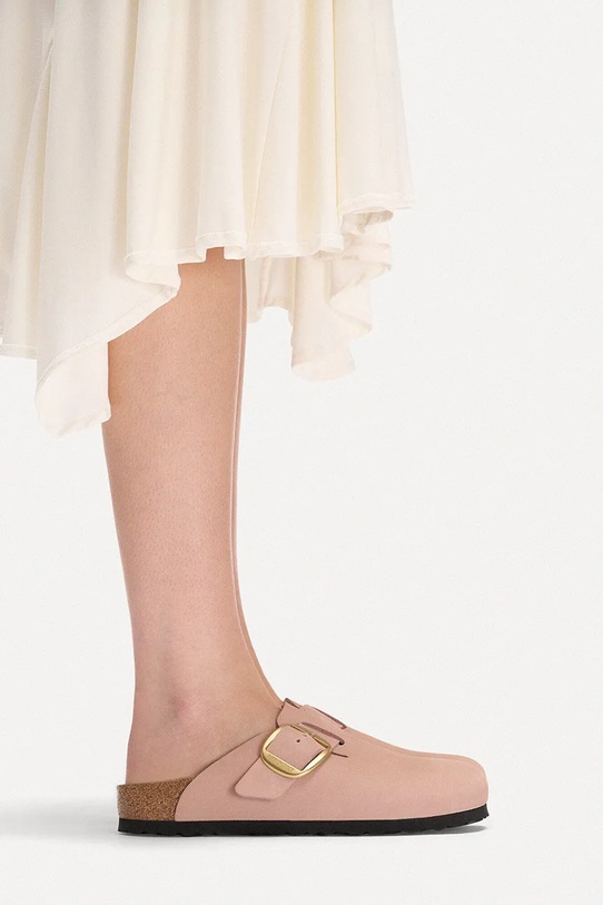 Birkenstock klapki skórzane Boston Big Buckle 1031883.N