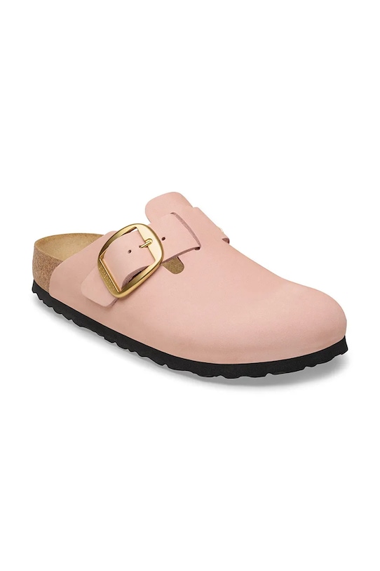 Birkenstock klapki skórzane Boston Big Buckle 1031883.N różowy SS26
