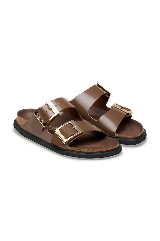 Obuwie Birkenstock klapki skórzane Arizona 1031910 brązowy