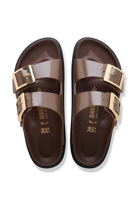 Birkenstock klapki skórzane Arizona 1031910 brązowy