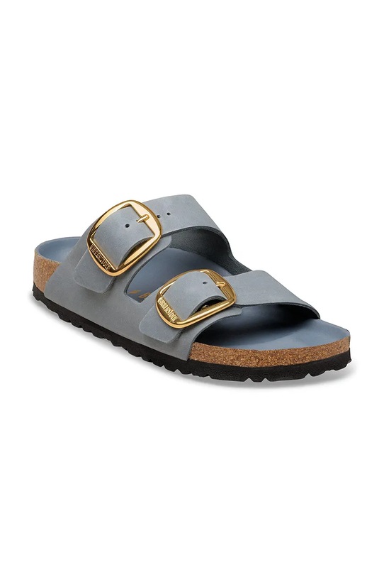 Birkenstock klapki skórzane Arizona Big Buckle 1032027 szary SS26