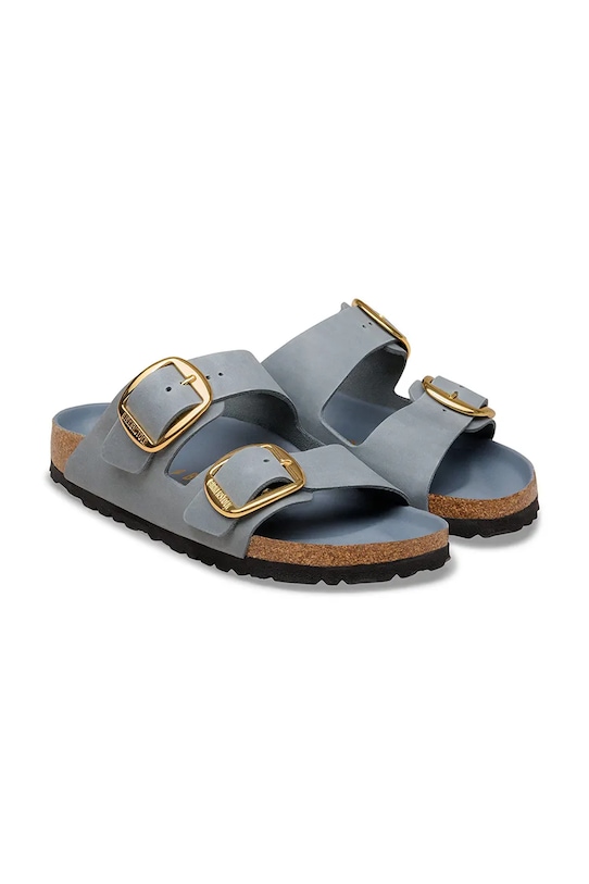 Obuwie Birkenstock klapki skórzane Arizona Big Buckle 1032027 szary