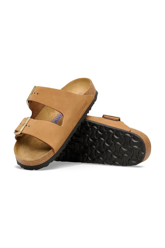 Birkenstock klapki skórzane Arizona brązowy 1032086