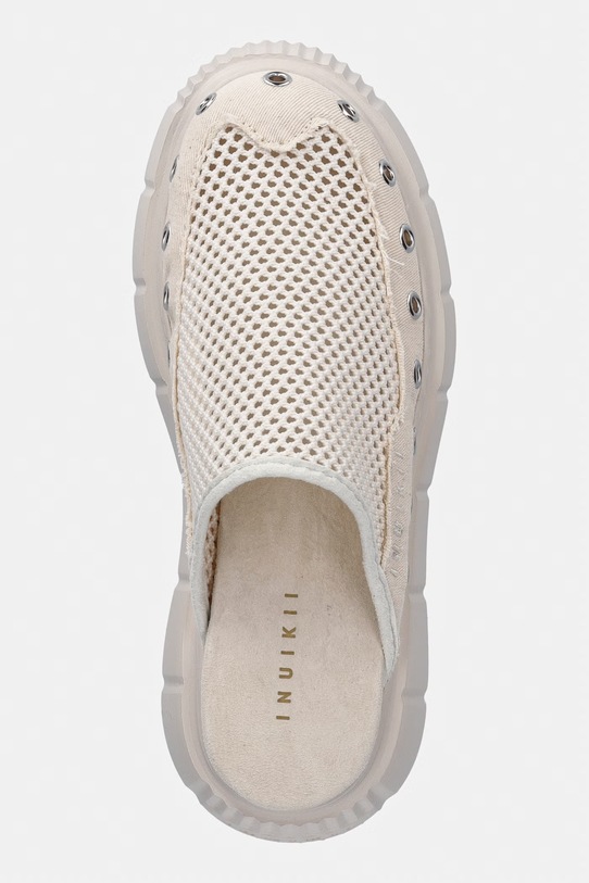 Inuikii klapki na platformie damskie Matilda Mule Net beżowy 1014.017.0011.111