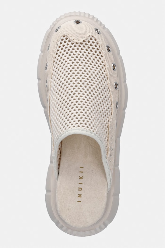 Inuikii klapki na platformie damskie Matilda Mule Net beżowy 1014.017.0011.111