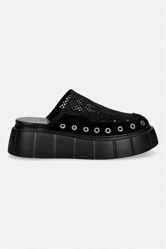 Inuikii klapki na platformie damskie Matilda Mule Net 1014.017.0011.000 czarny SS26