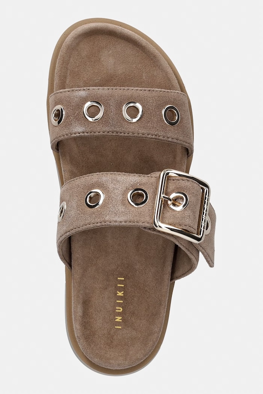 Inuikii klapki damskie zamszowe Tilda Buckle beżowy 1004.003.0631.250