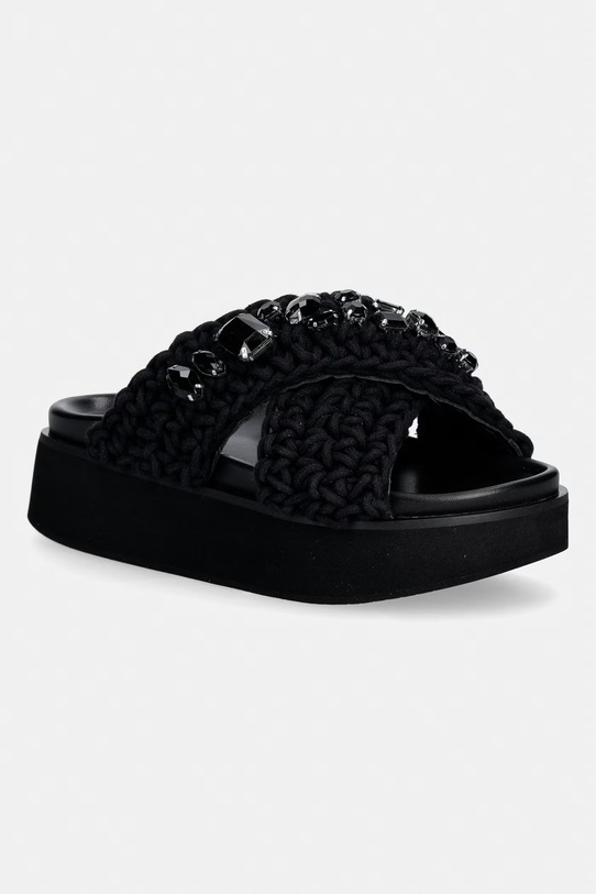 Inuikii klapki damskie Woven Stones Platform czarny 1004.005.0043.000