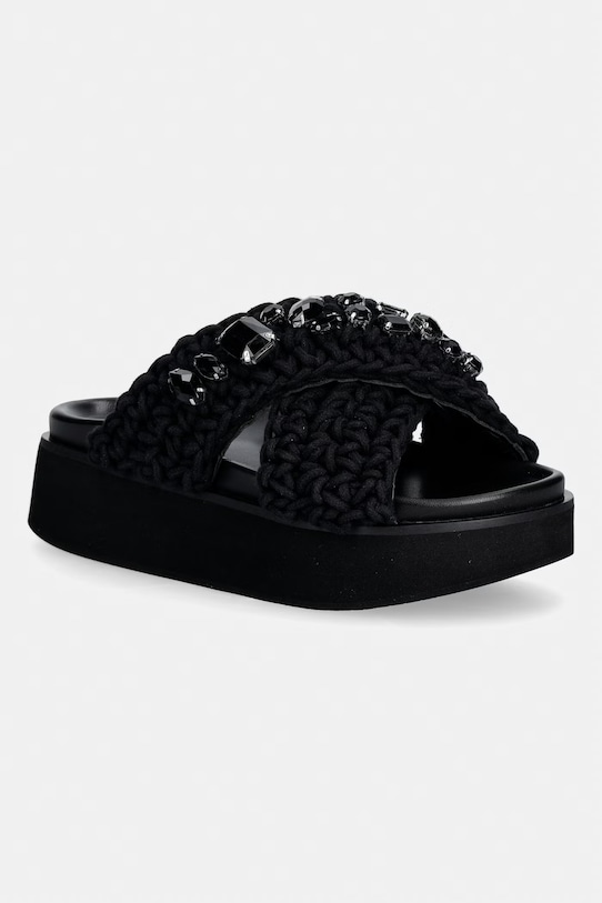 Inuikii klapki damskie Woven Stones Platform czarny 1004.005.0043.000
