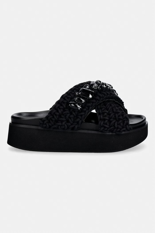 Inuikii klapki damskie Woven Stones Platform 1004.005.0043.000 czarny SS26