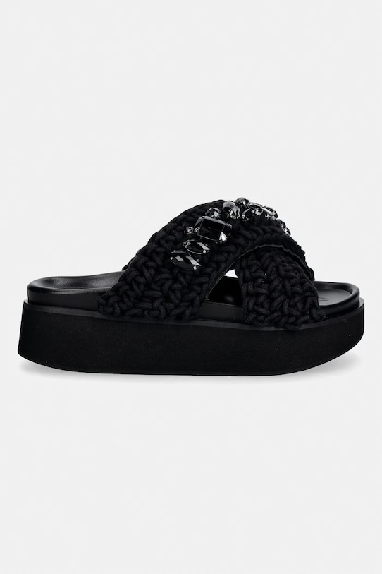 Inuikii klapki damskie Woven Stones Platform 1004.005.0043.000 czarny SS26