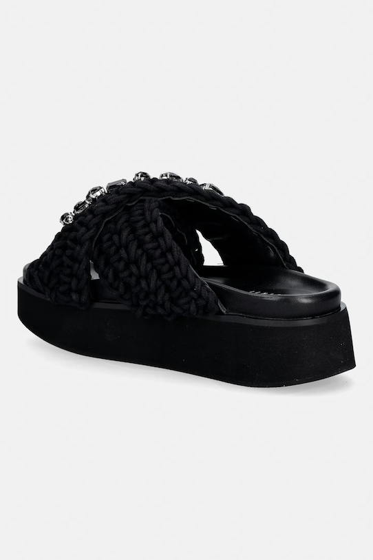 Obuwie Inuikii klapki damskie Woven Stones Platform 1004.005.0043.000 czarny