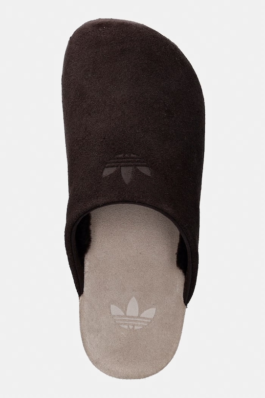 adidas Originals klapki damskie zamszowe Adimule brązowy JR2306
