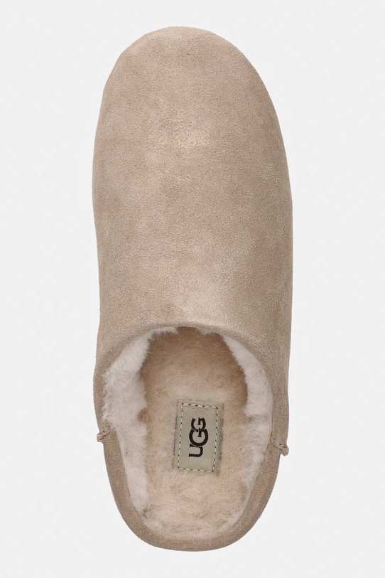 UGG kapcie zamszowe W Elea Slip-On beżowy 1171390.SAN