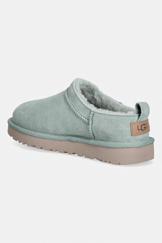 Obuwie UGG kapcie zamszowe W Classic Micro 1173891.ART turkusowy