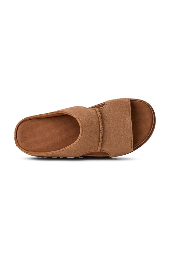 UGG klapki zamszowe W Goldenstar Hi Cutout Slide 1175132.CHE brązowy