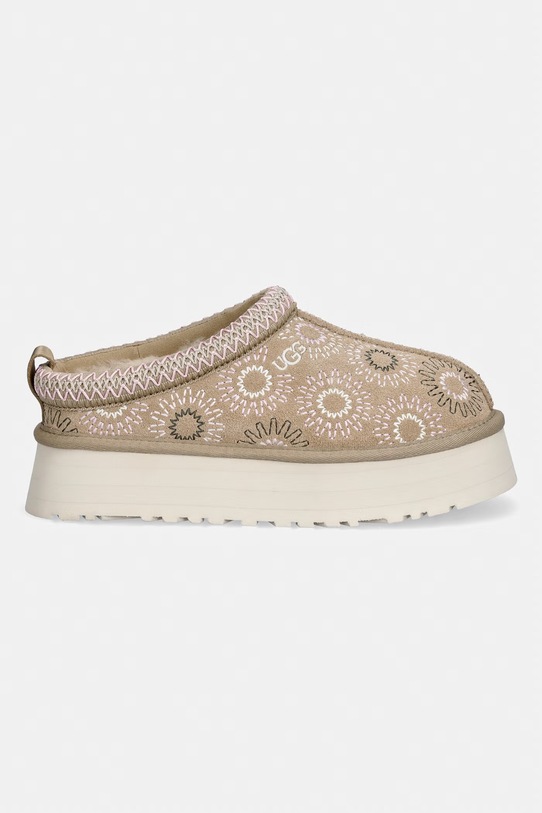 UGG kapcie zamszowe W Tazz Sun Stitch 1178193.MDSD beżowy SS26