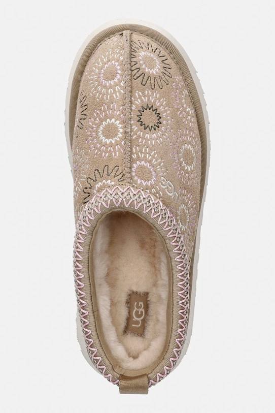 UGG kapcie zamszowe W Tazz Sun Stitch beżowy 1178193.MDSD