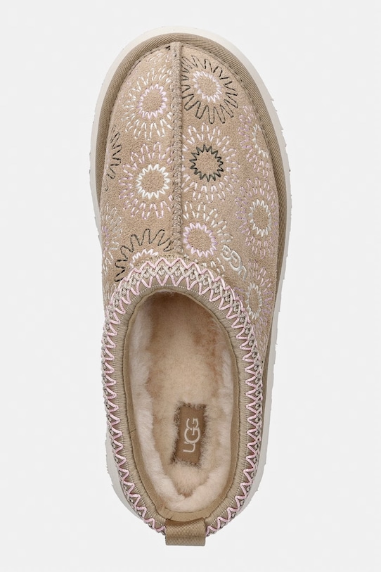 UGG kapcie zamszowe W Tazz Sun Stitch beżowy 1178193.MDSD