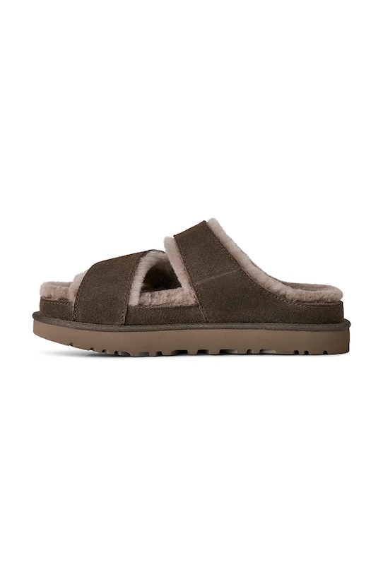 UGG klapki zamszowe W Greenport Cross Strap Slide brązowy 1178470.DNSS