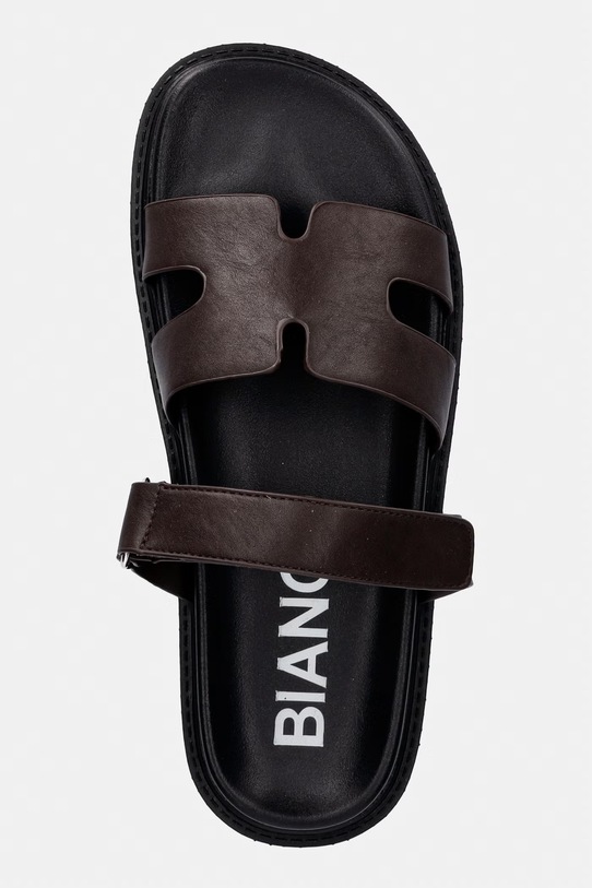 Bianco klapki na płaskim obcasie damskie BIAOSLO brązowy 11202381