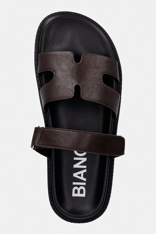 Bianco klapki na płaskim obcasie damskie BIAOSLO brązowy 11202381