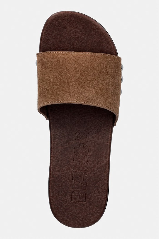 Bianco klapki damskie zamszowe BIAAUDREY brązowy 11202626