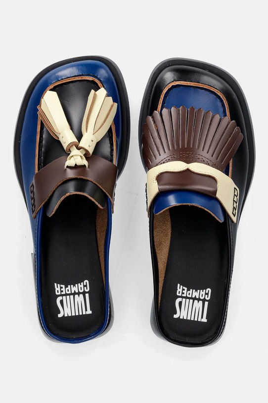 Δερμάτινες παντόφλες Camper TWS φλατ μαύρο K201890.002