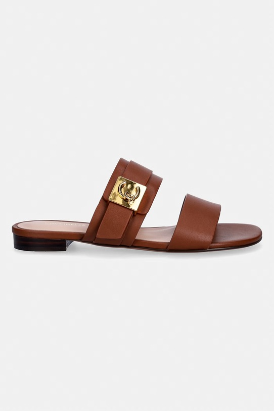 Coccinelle klapki na płaskim obcasie damskie skórzane E4.U7Q.17.01.01.W11 brązowy SS26