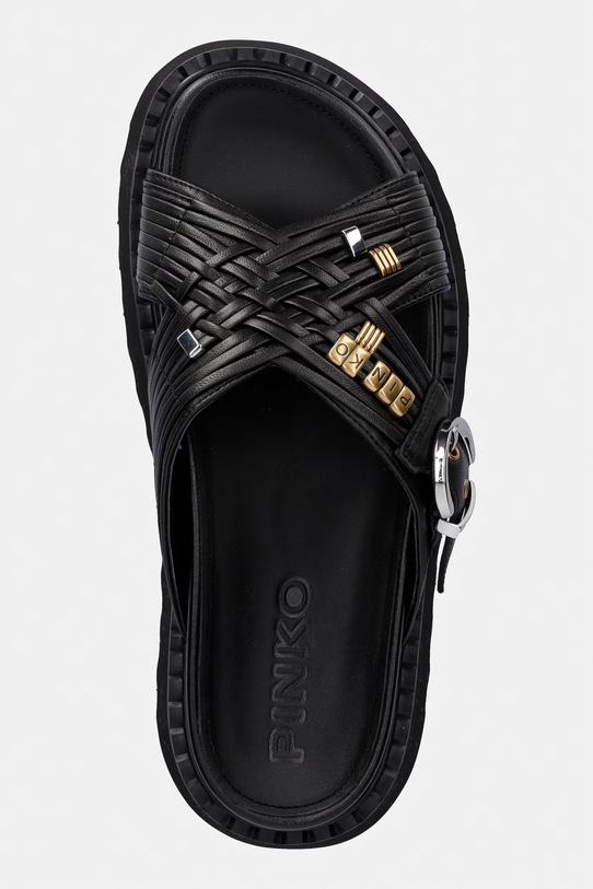 Pinko šľapky dámske kožené Kate 09 čierna SD0537.P003.Z99