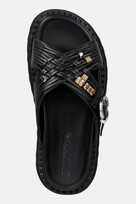 Pinko šľapky dámske kožené Kate 09 čierna SD0537.P003.Z99