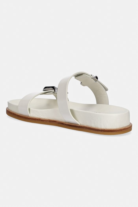 Obuwie Emporio Armani klapki damskie skórzane EW004050.AF21961.U0005 beżowy