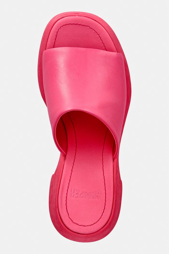 Camper шльопанці на каблуку жіночі шкіряні Thelma Sandal рожевий K201722.006
