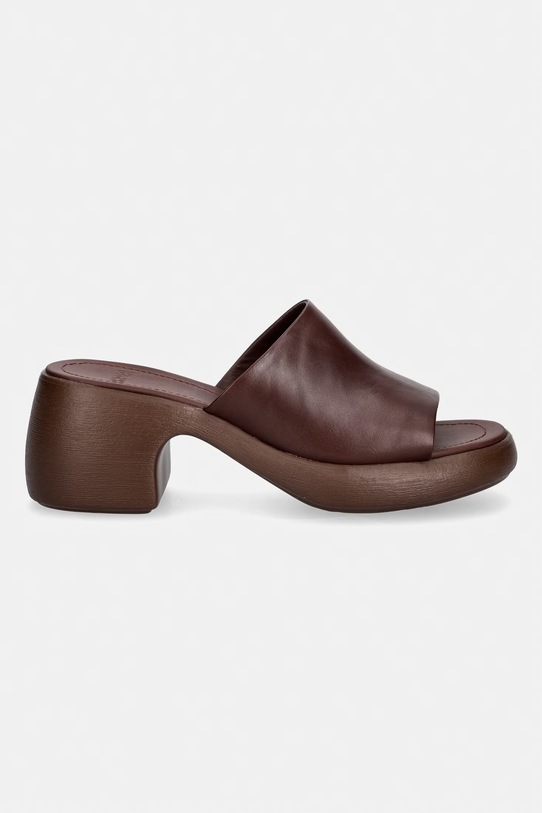 Camper šľapky na podpätku dámske kožené Thelma Sandal K201722.007 hnedá SS26