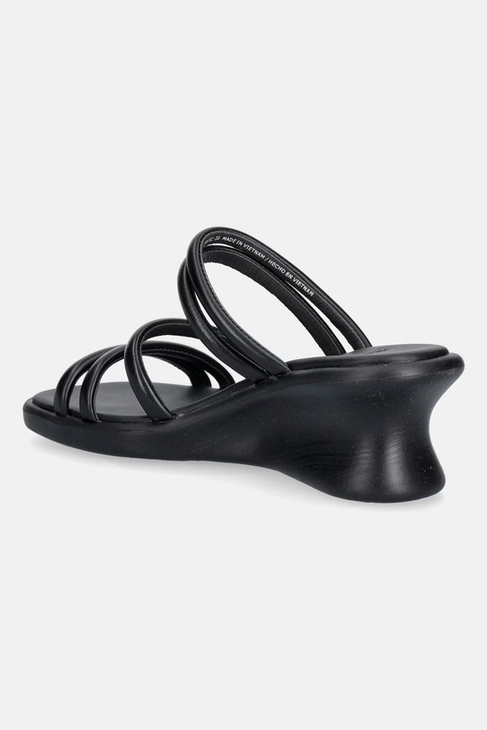 Παπούτσια Camper σαγιονάρες σε σφήνα Γυναικεία δερμάτινες Louise Sandal K201938.001 μαύρο